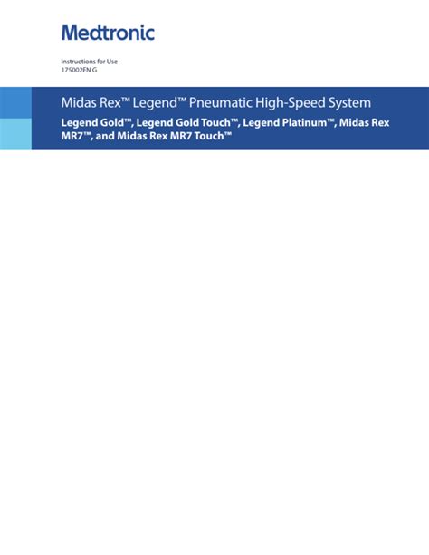 Download Medtronic MIDAS REX MR7 Instruction Manual.